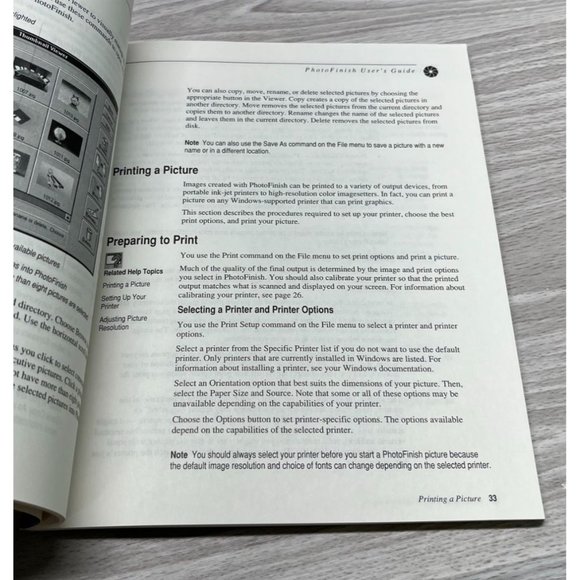 Photo Finish for Windows Users Guide PC Paintbrush Series ZSoft NO SOFTWARE - Picture 10 of 12